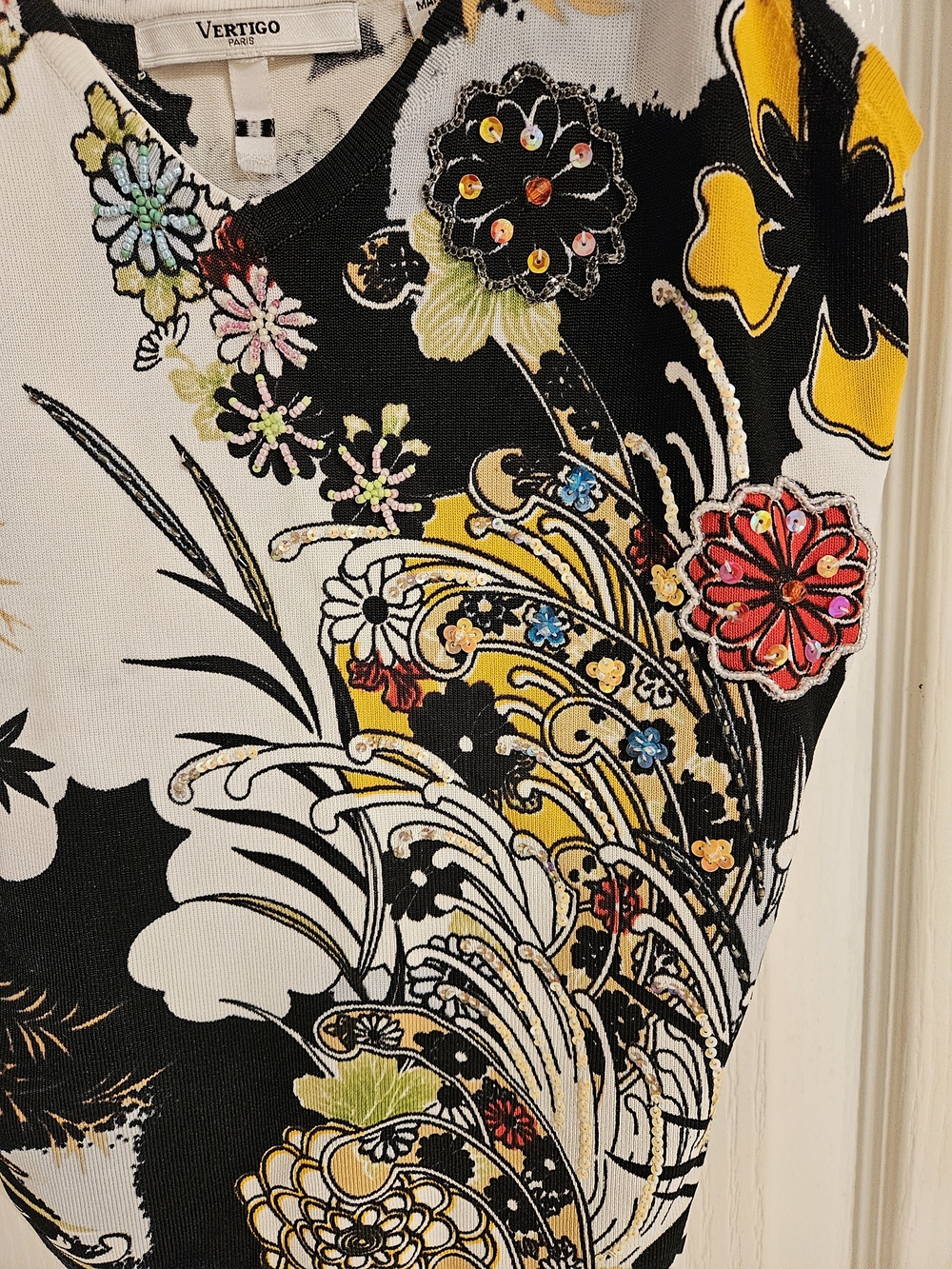 Vero Moda Floral Print Spaghetti Strap Tank Top - White/Black/Multicolor - Picture 2 of 4